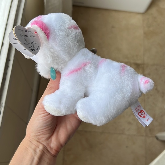 TY Beanie Baby Babies White Tiger Tabor Sparkle Pink Big Eyes Plush - Picture 8 of 10